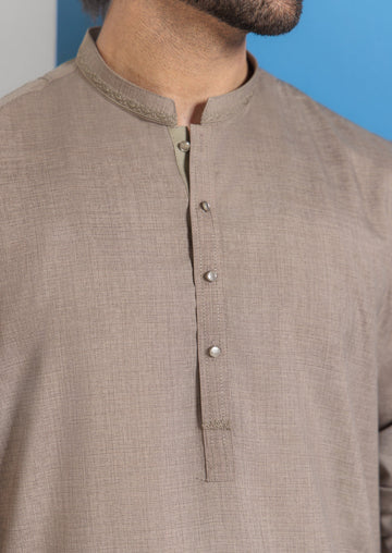 Taupe-Blended-Kurta Shalwar