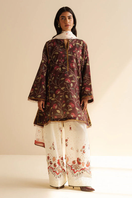 Zara Shahjahan - Coco-7A-Rey 3 Piece Printed Lawn