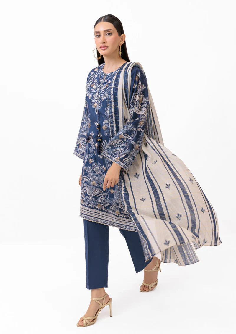 Blue Jacquard 3-Piece Suit