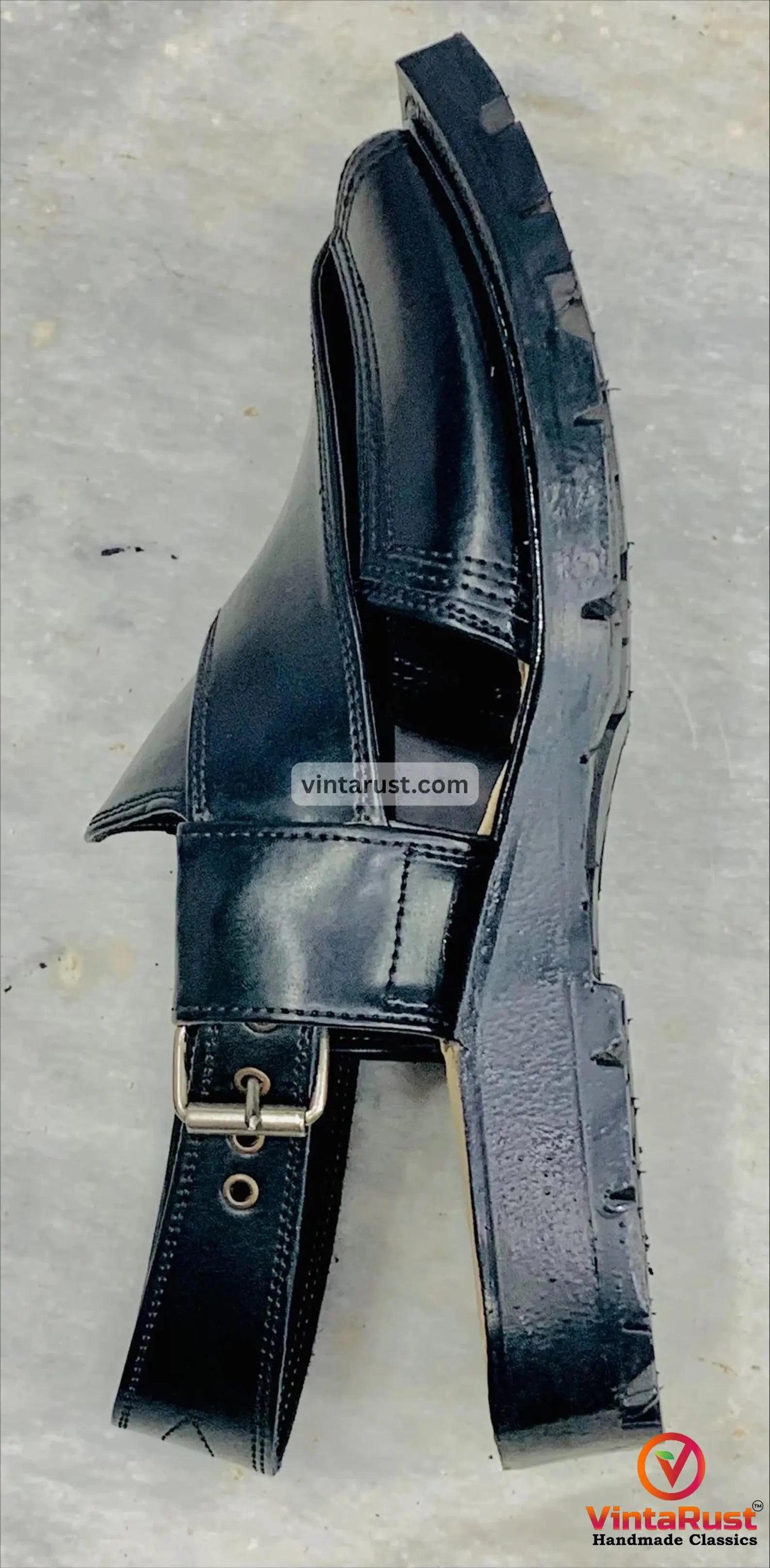 Handcrafted Black Leather Peshawari Chappal – Men's Traditional Sandals