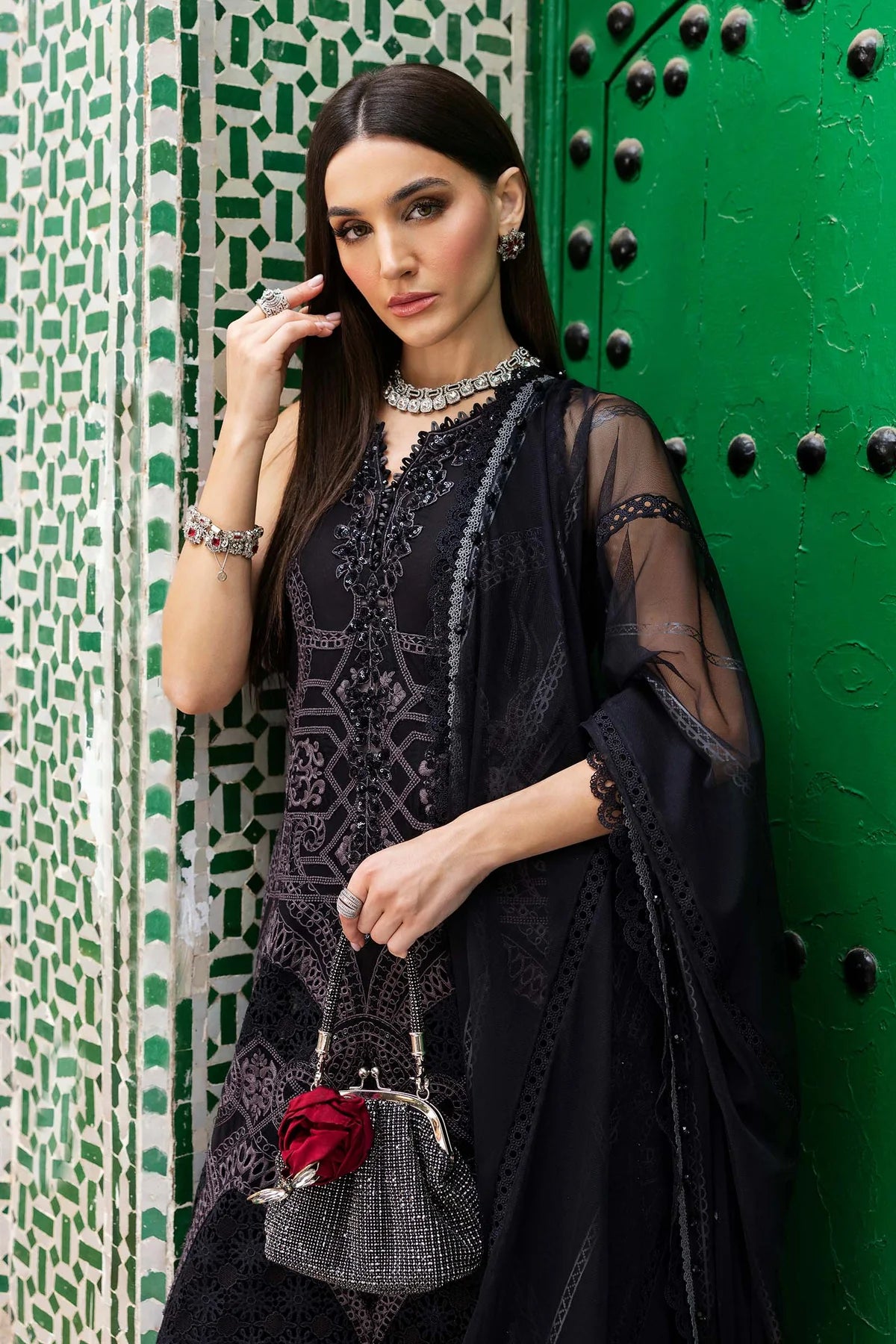 Maria B - D-2512-B 3 Piece Embroidered Lawn Suit