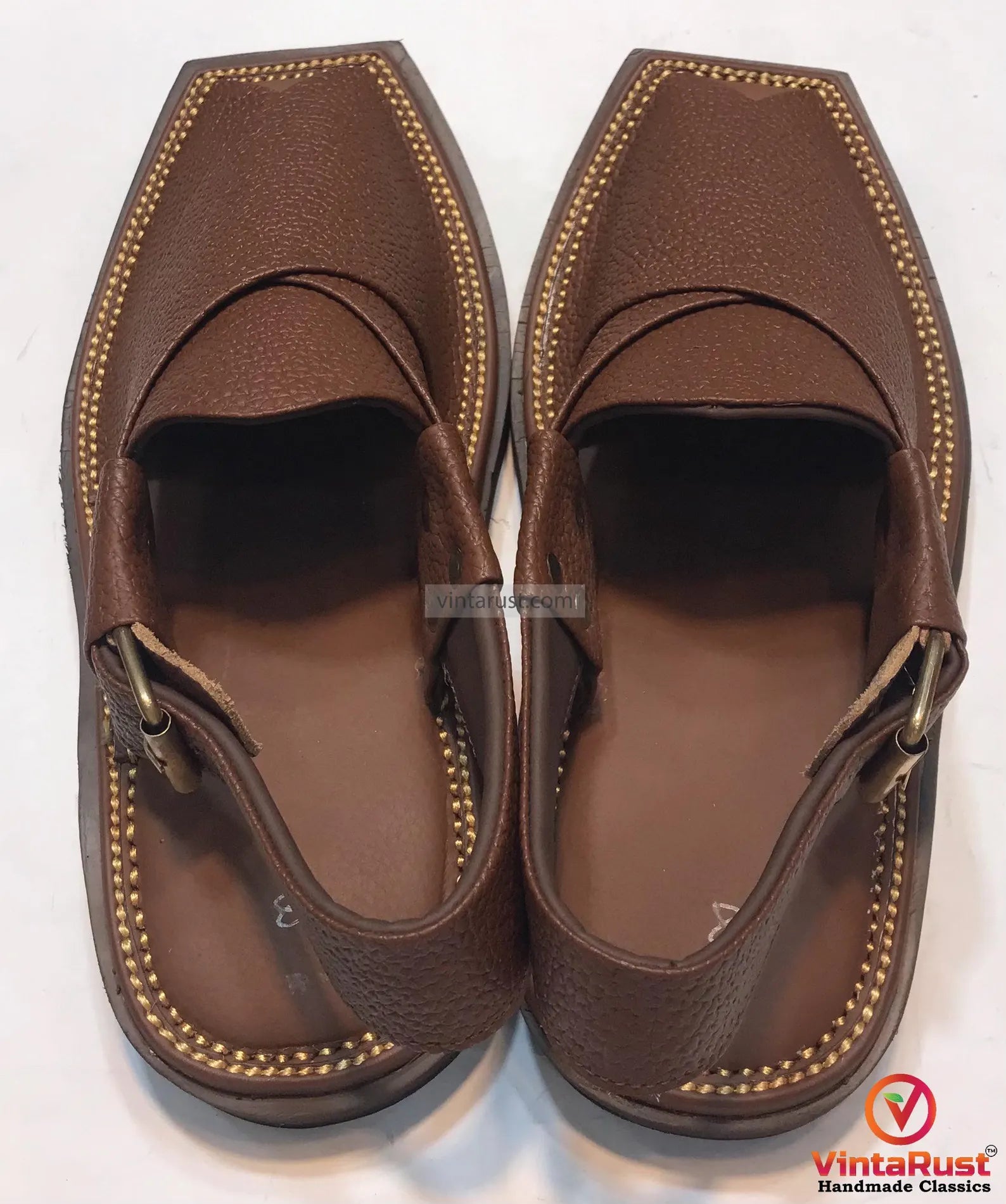 Handcrafted Dark Brown Leather Peshawari Chappal – Men's Traditional Footwear