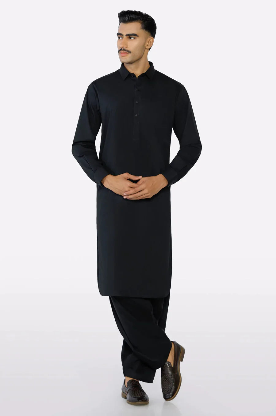 EG3694 Men’s Kameez Shalwar – Black, Ready-to-Wear