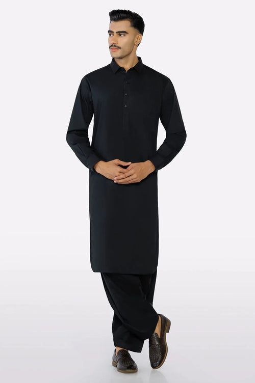 EG3694 Men’s Kameez Shalwar – Black, Ready-to-Wear