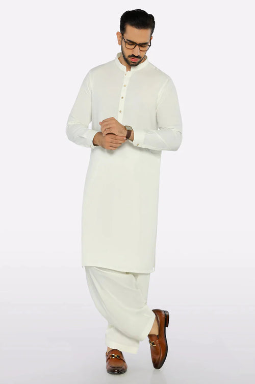 EG3704 Men’s Kameez Shalwar – Off White, Ready-to-Wear