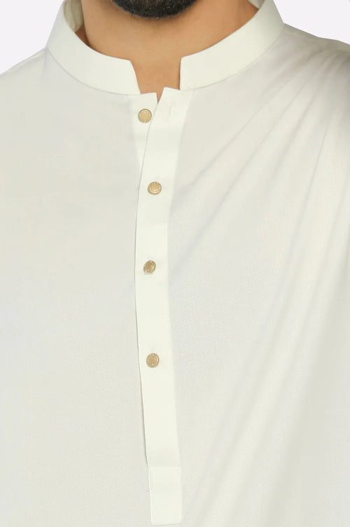 EG3704 Men’s Kameez Shalwar – Off White, Ready-to-Wear
