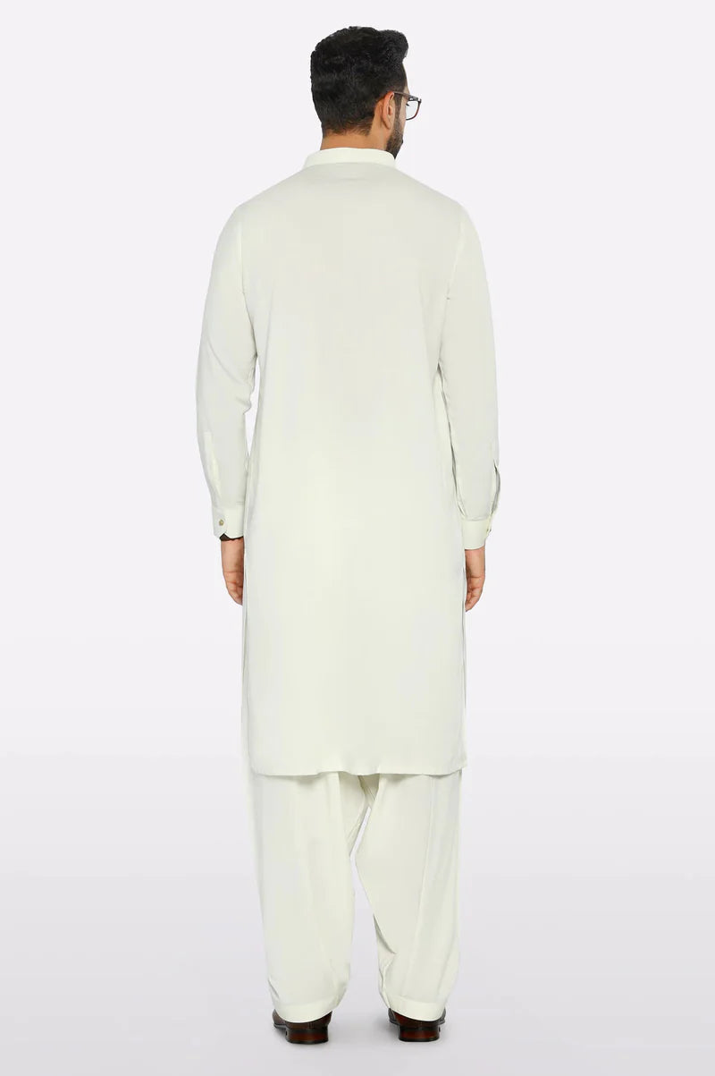 EG3704 Men’s Kameez Shalwar – Off White, Ready-to-Wear