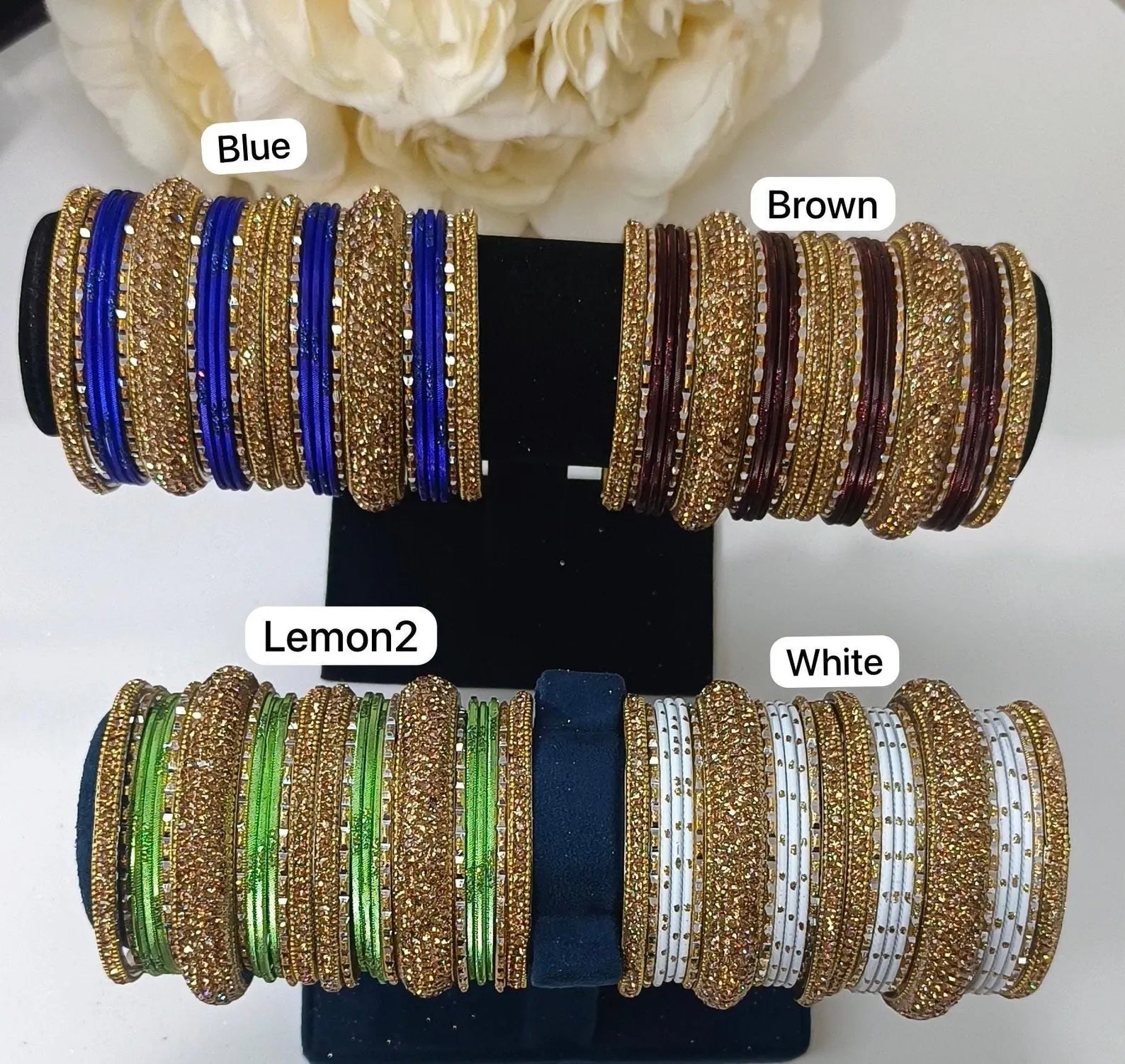 Indian Bangles Set with Stone Work Kada – Pakistani & Indian Wedding Jewelry