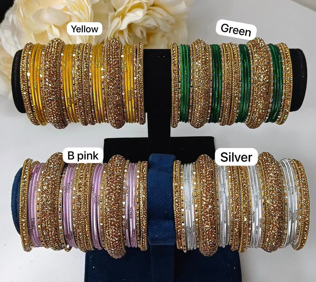 Indian Bangles Set with Stone Work Kada – Pakistani & Indian Wedding Jewelry