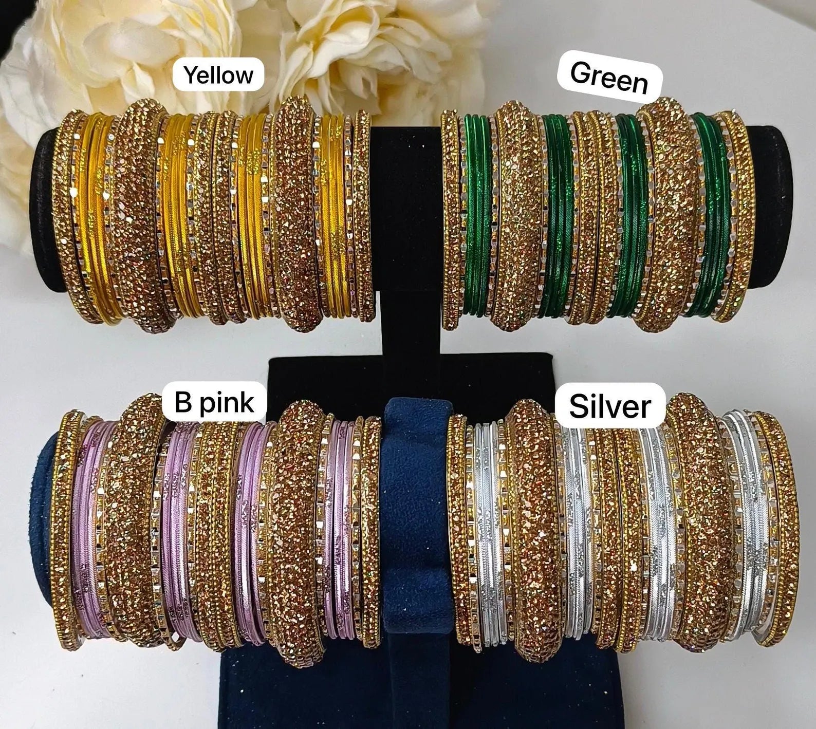 Indian Bangles Set with Stone Work Kada – Pakistani & Indian Wedding Jewelry