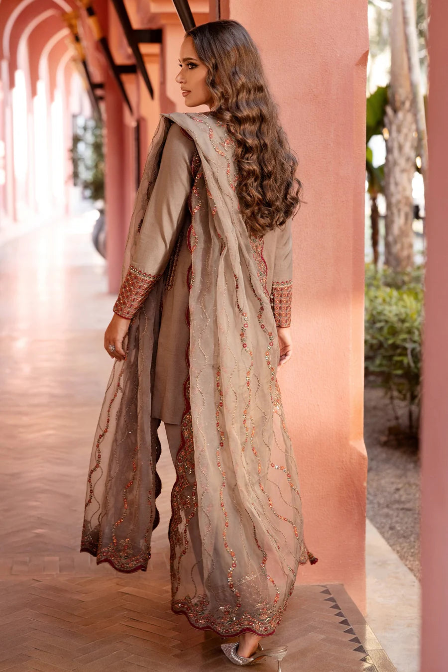 Raw Silk Stitched 3-Piece Farshi Set (CMA-5-130) – Grey