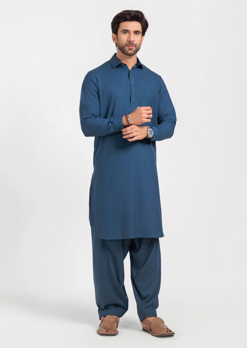 Teal Blended Shalwar Suit (M25SSS2016)