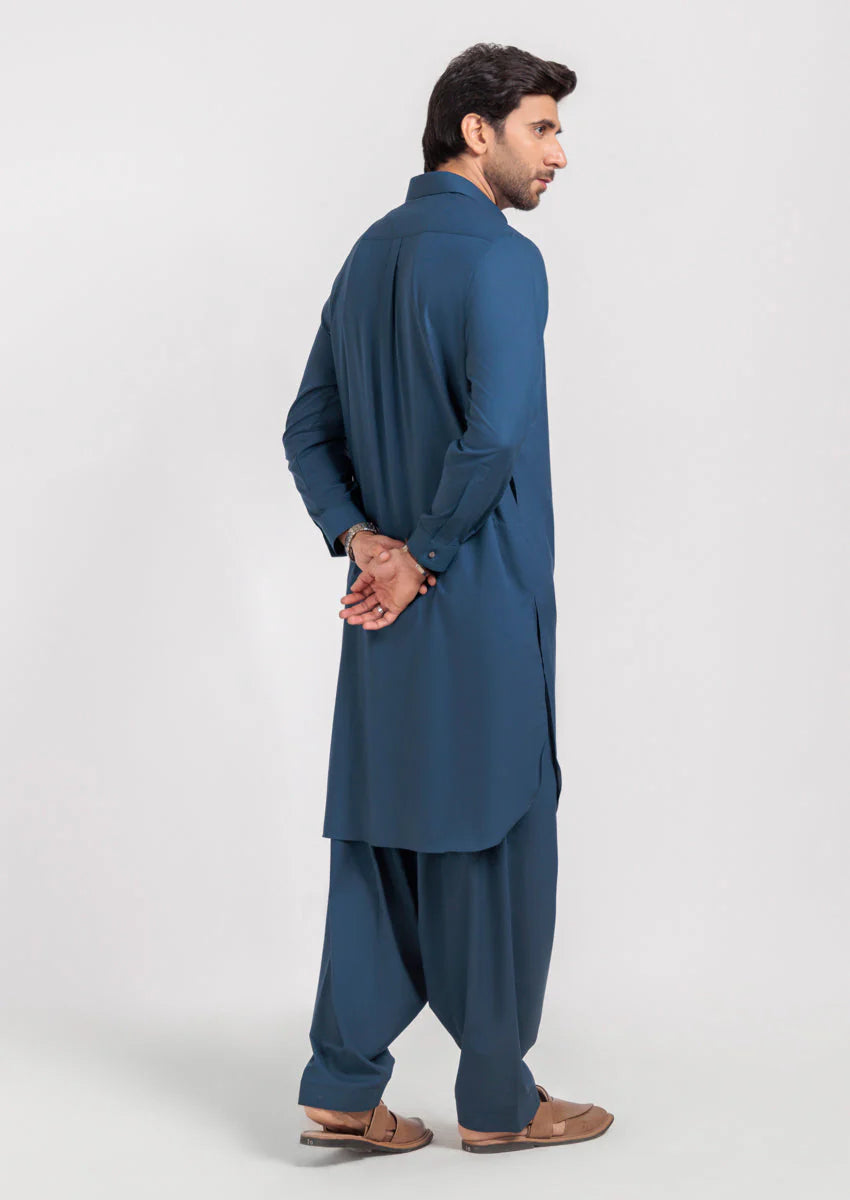 Teal Blended Shalwar Suit (M25SSS2016)