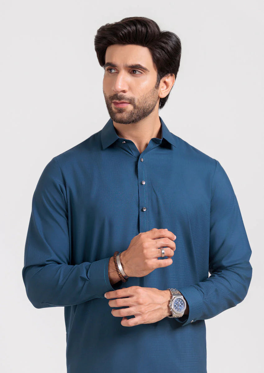Teal Blended Shalwar Suit (M25SSS2016)