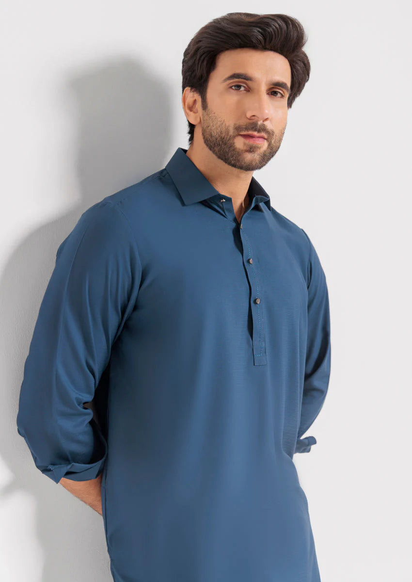 Teal Blended Shalwar Suit (M25SSS2016)