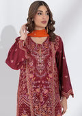 RED Cotton Net- Elegant 3-Piece Ensemble