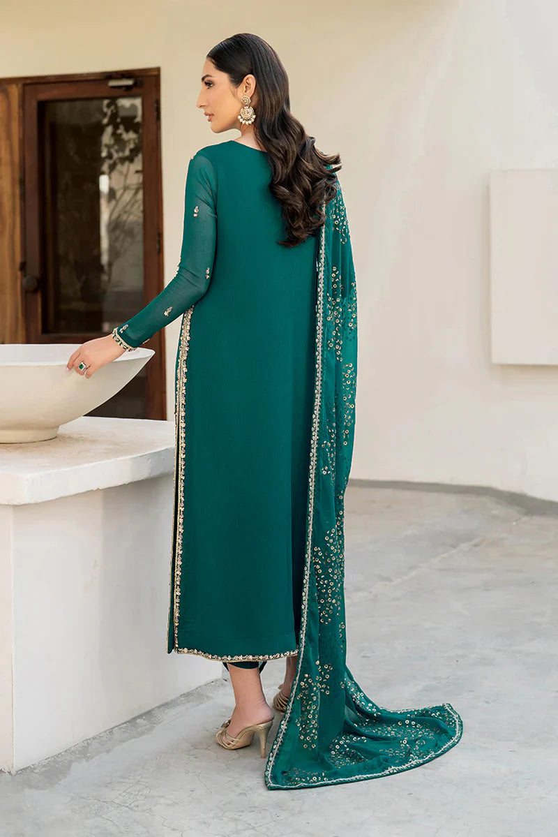Zarif - ZRF-EMC-14 3 Piece Chiffon Suit