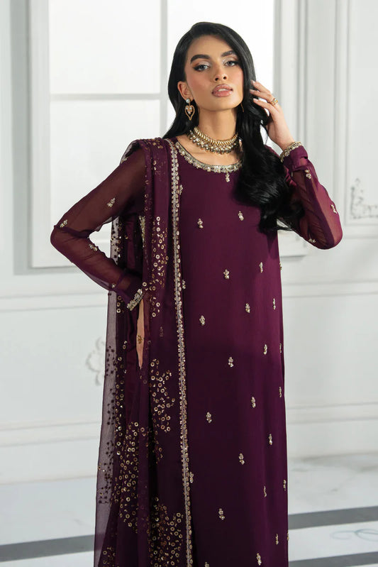 Zarif - ZRF-EMC-15 3 Piece Chiffon Suit