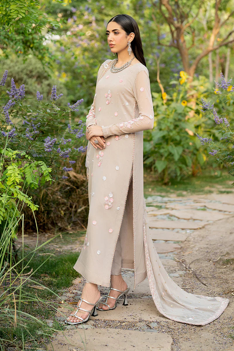 Zarif ZRF-EMC-16 3-Piece Chiffon Suit (Chiffon Shirt, Raw Silk Trouser, Chiffon Dupatta)
