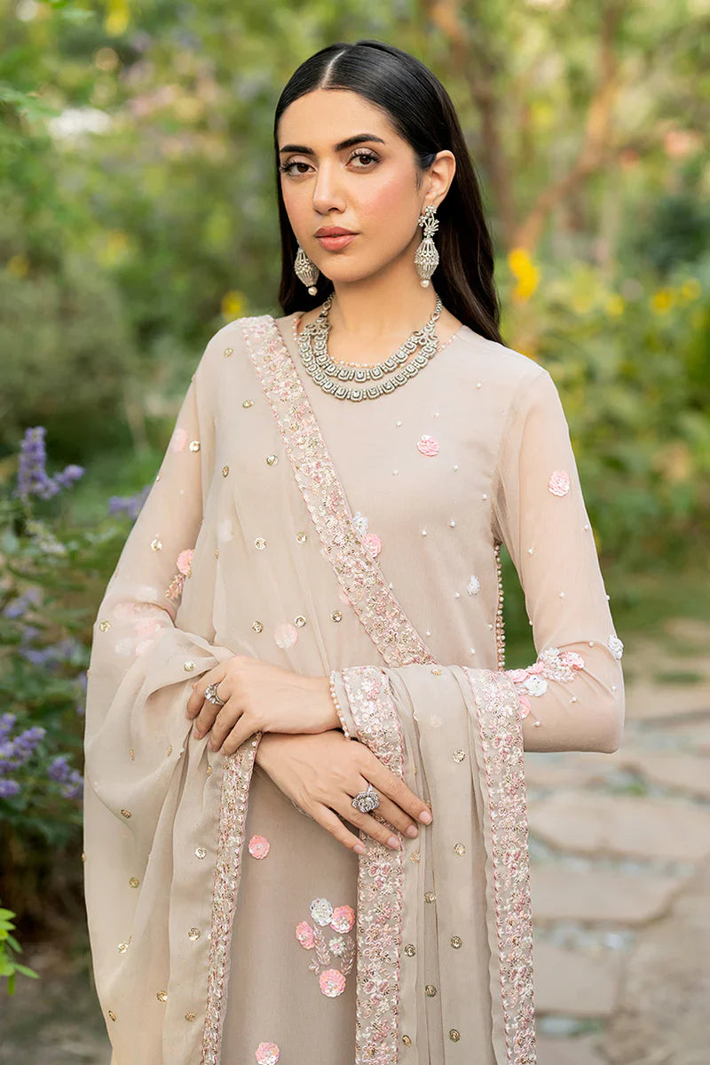 Zarif ZRF-EMC-16 3-Piece Chiffon Suit (Chiffon Shirt, Raw Silk Trouser, Chiffon Dupatta)