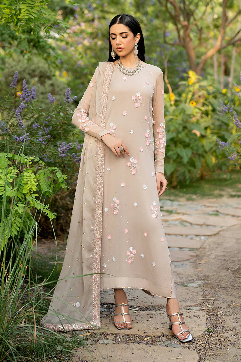Zarif ZRF-EMC-16 3-Piece Chiffon Suit (Chiffon Shirt, Raw Silk Trouser, Chiffon Dupatta)