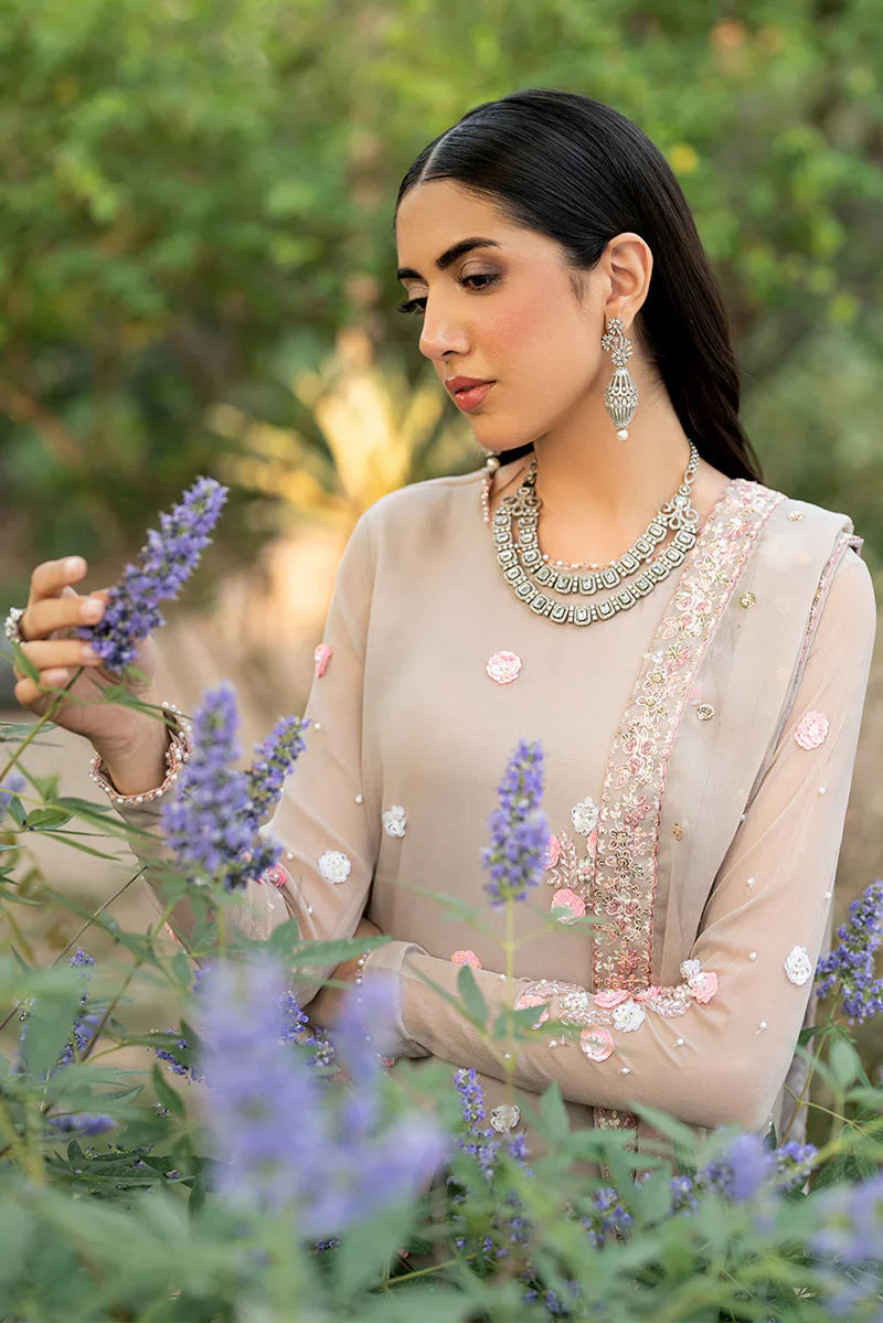 Zarif ZRF-EMC-16 3-Piece Chiffon Suit (Chiffon Shirt, Raw Silk Trouser, Chiffon Dupatta)
