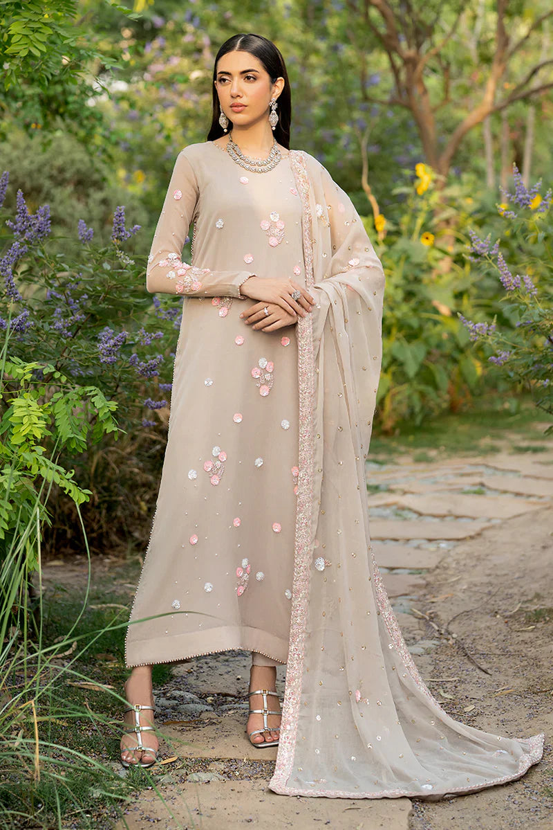 Zarif ZRF-EMC-16 3-Piece Chiffon Suit (Chiffon Shirt, Raw Silk Trouser, Chiffon Dupatta)
