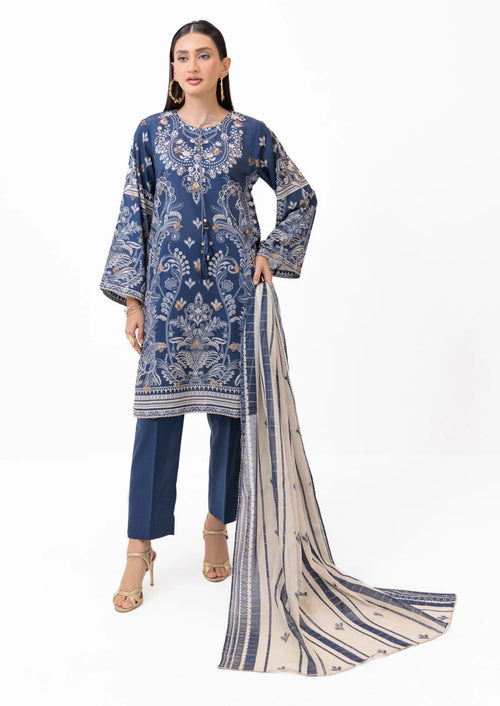 Blue Jacquard 3-Piece Suit