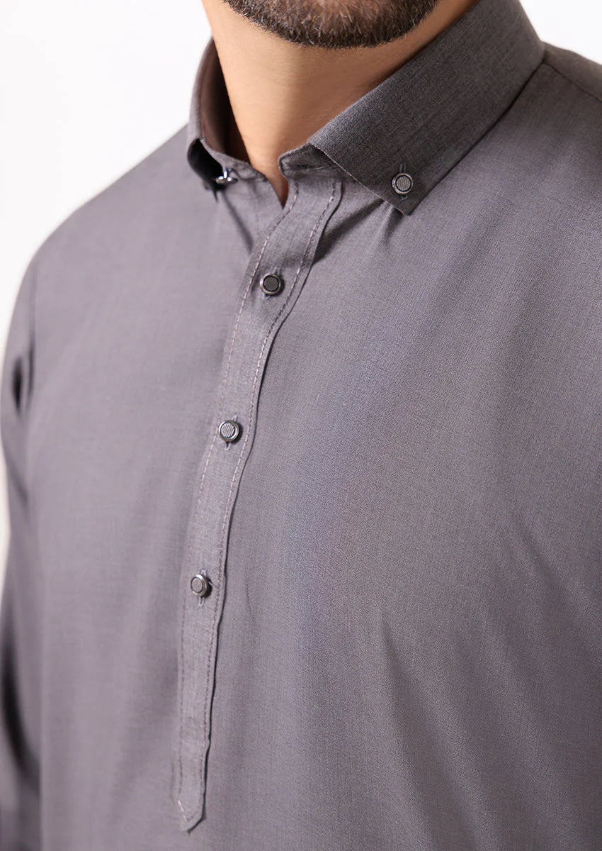 Charcoal-Blended Kurta Trouser (M25KPS2037)