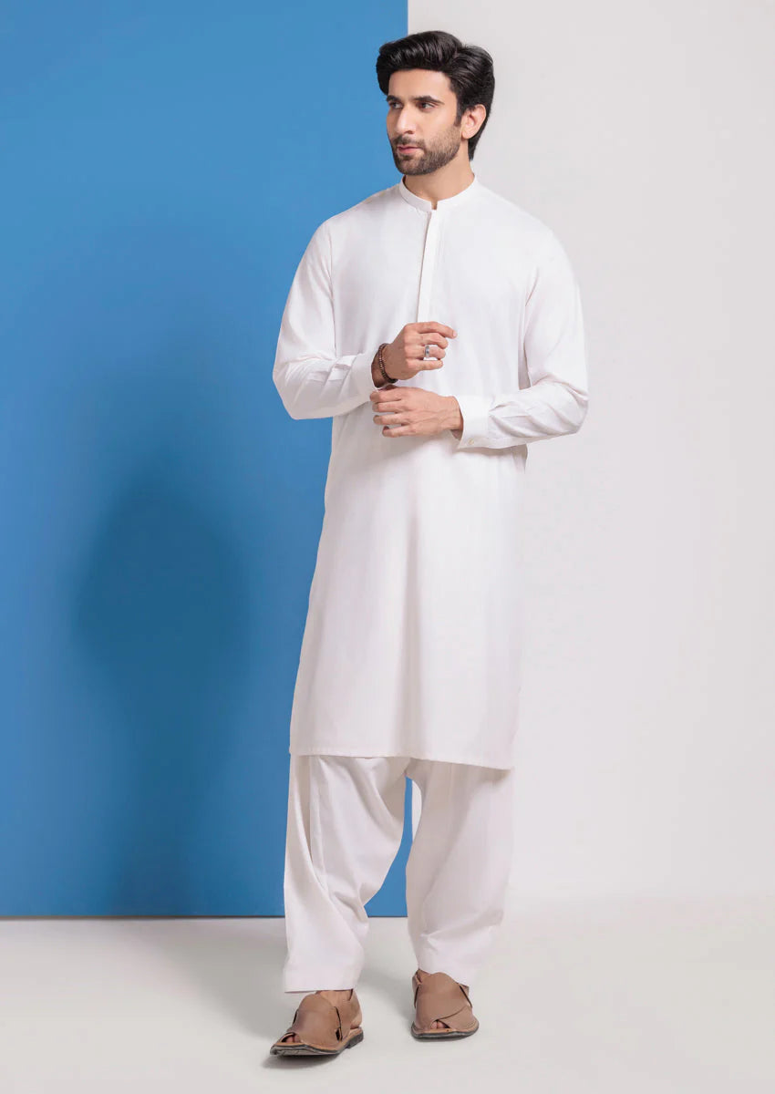 Off-White Blended Shalwar Suit (M25SSE2059)