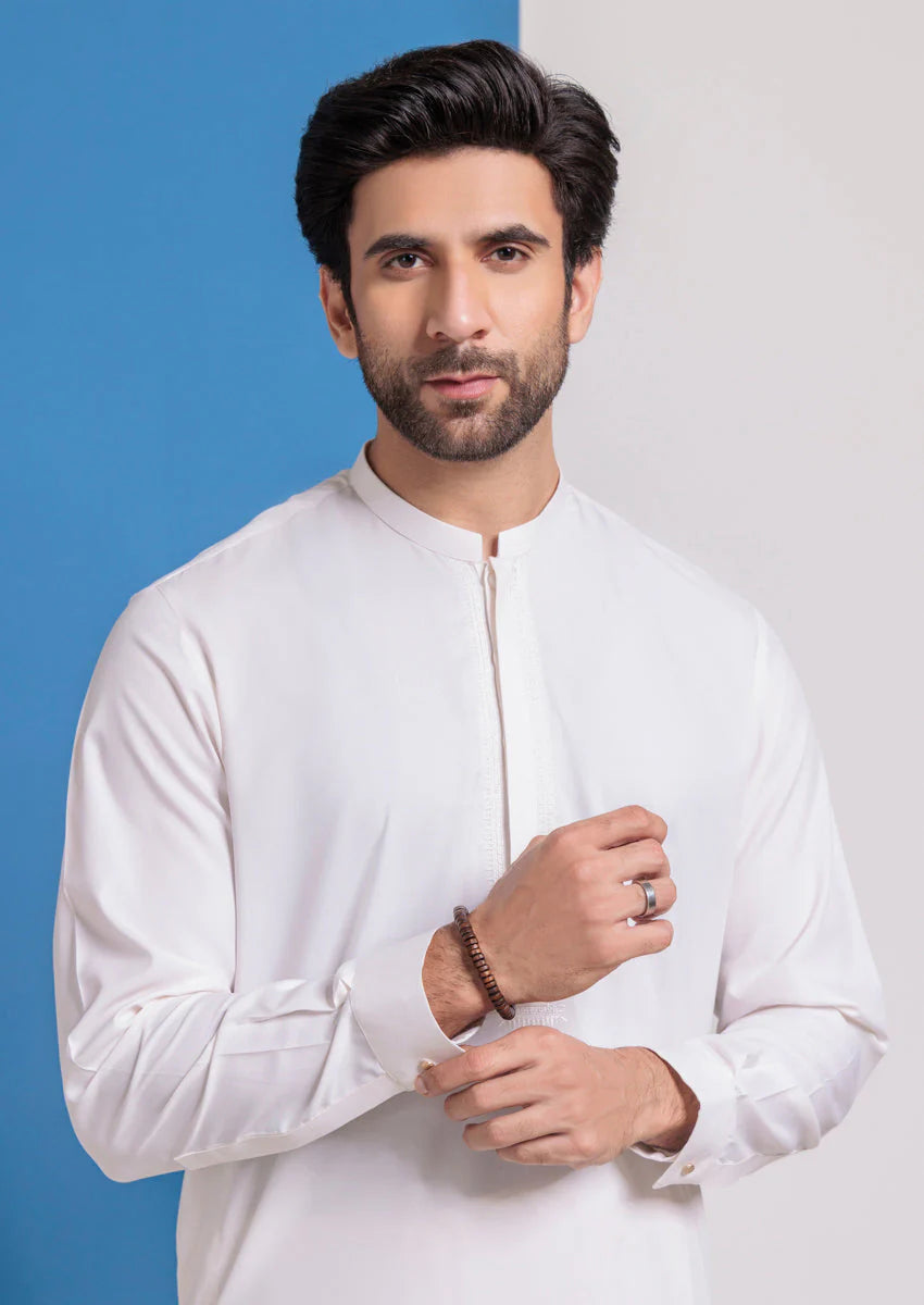 Off-White Blended Shalwar Suit (M25SSE2059)