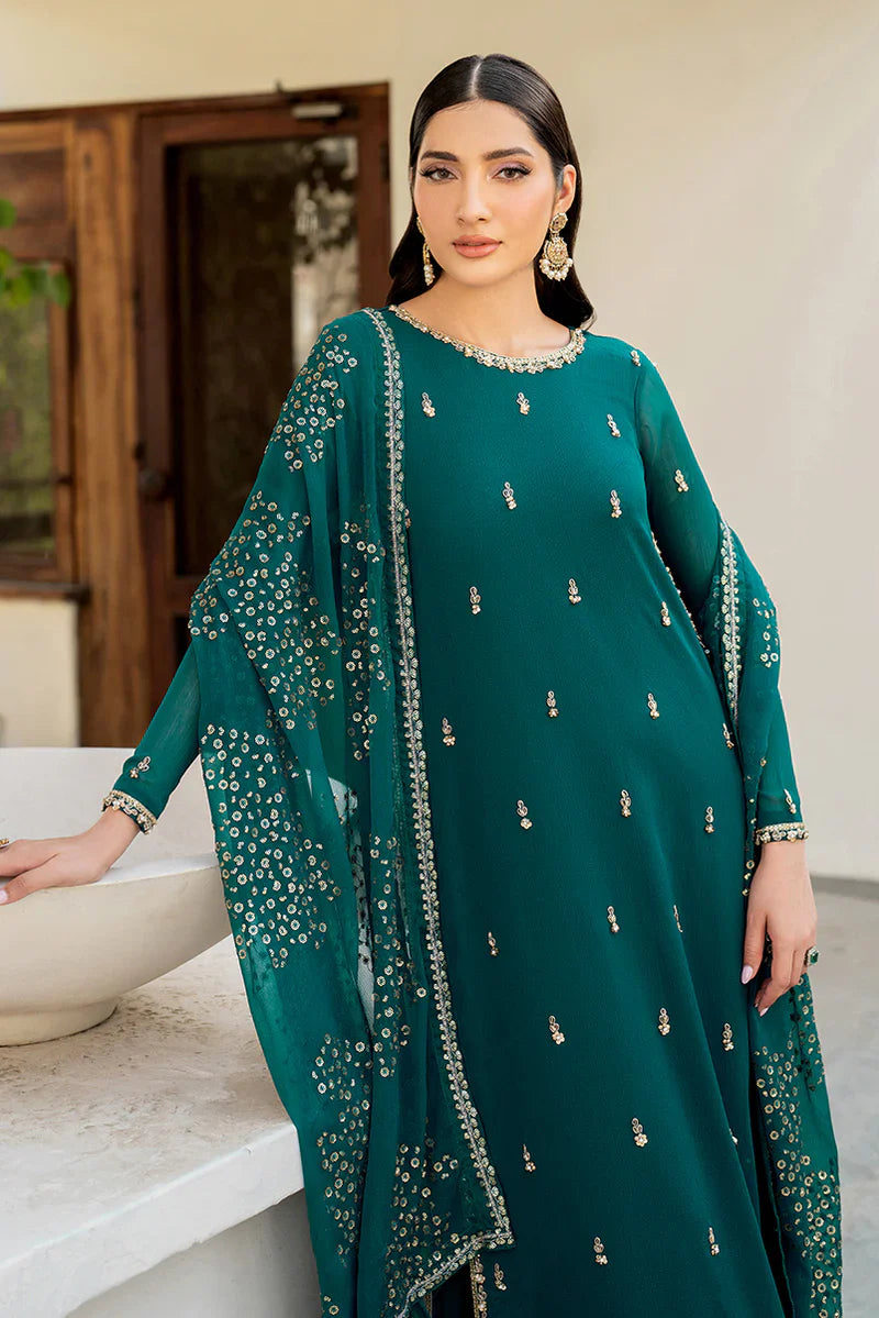 Zarif - ZRF-EMC-14 3 Piece Chiffon Suit