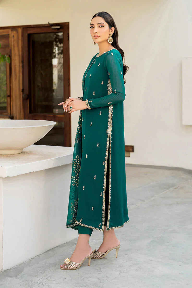 Zarif - ZRF-EMC-14 3 Piece Chiffon Suit
