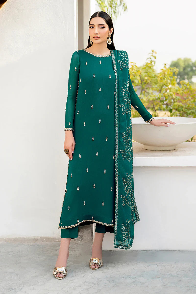 Zarif - ZRF-EMC-14 3 Piece Chiffon Suit